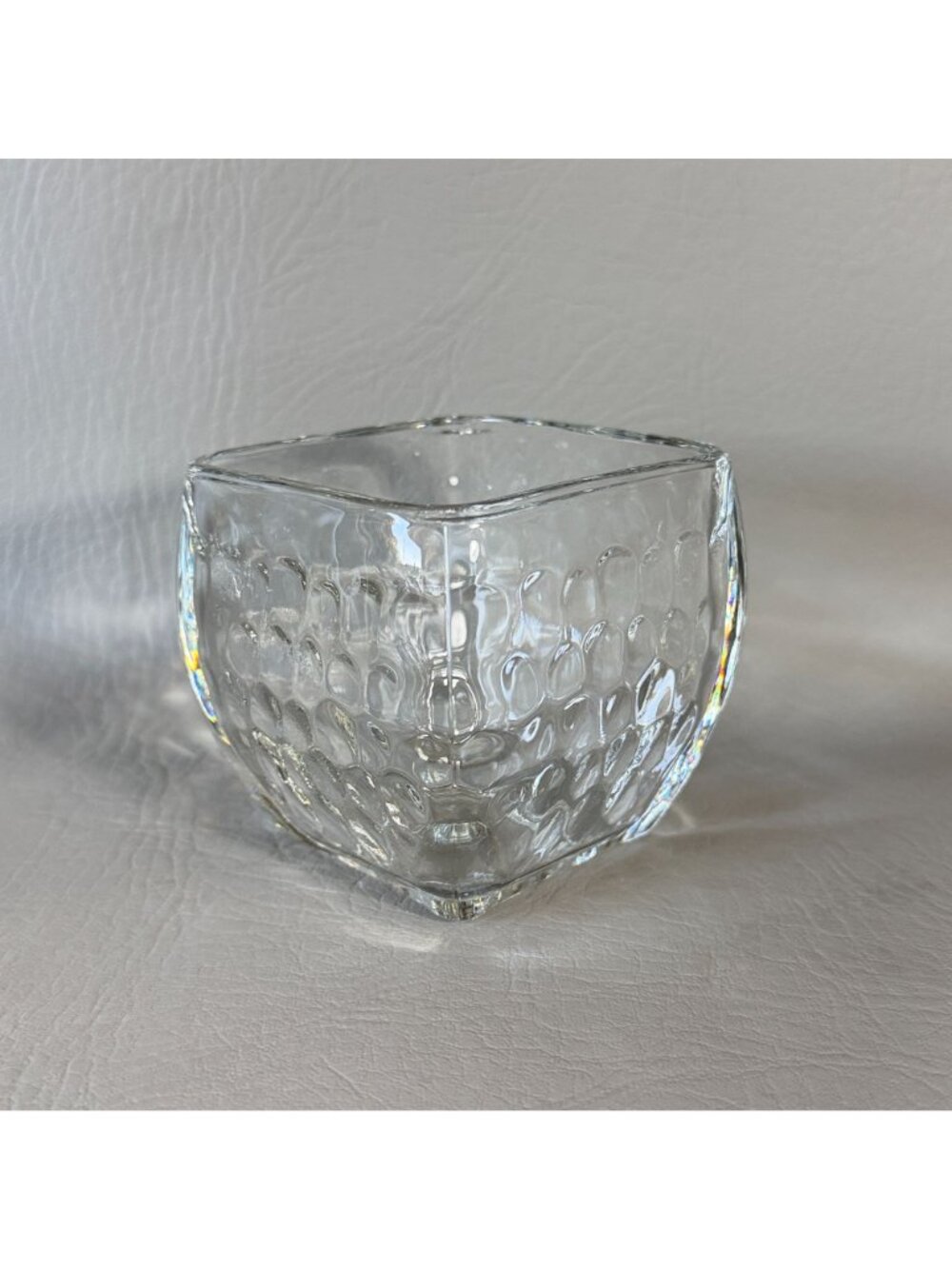 Vintage PartyLite Clear Square Pebble Glass Votive Candle Holder 3.5" - Picture 3 of 10